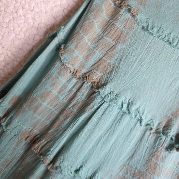 Tiedyed SzSm Tiered Vintage‎ long Skirts. A line. Elastic waist. Boho. Romantic. - Picture 12 of 13